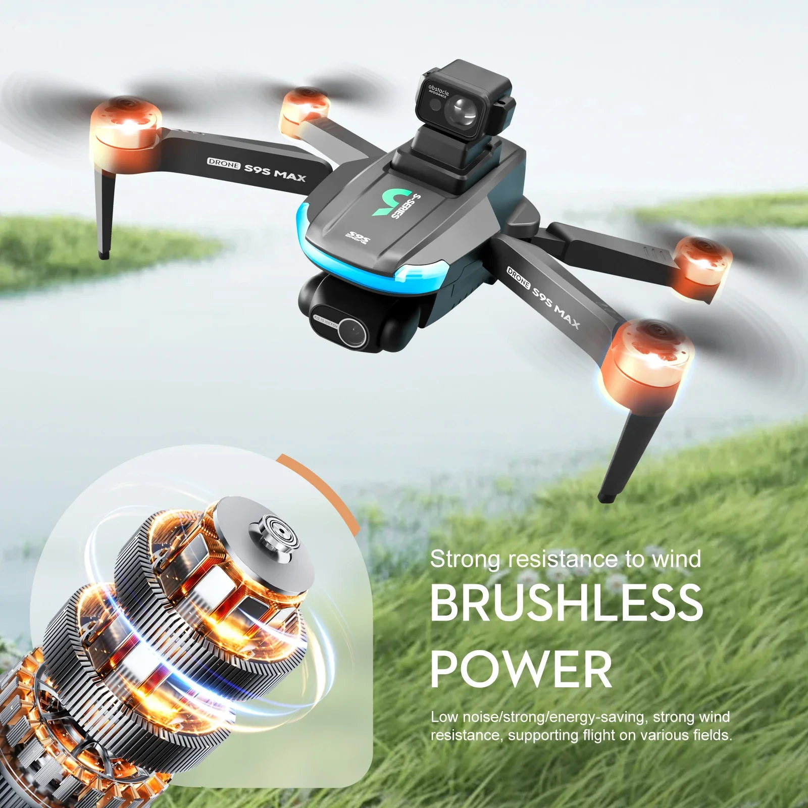 Novo s9s max mini drone 4k 2 e - Drone Camera Wide Angle avaliação e preço